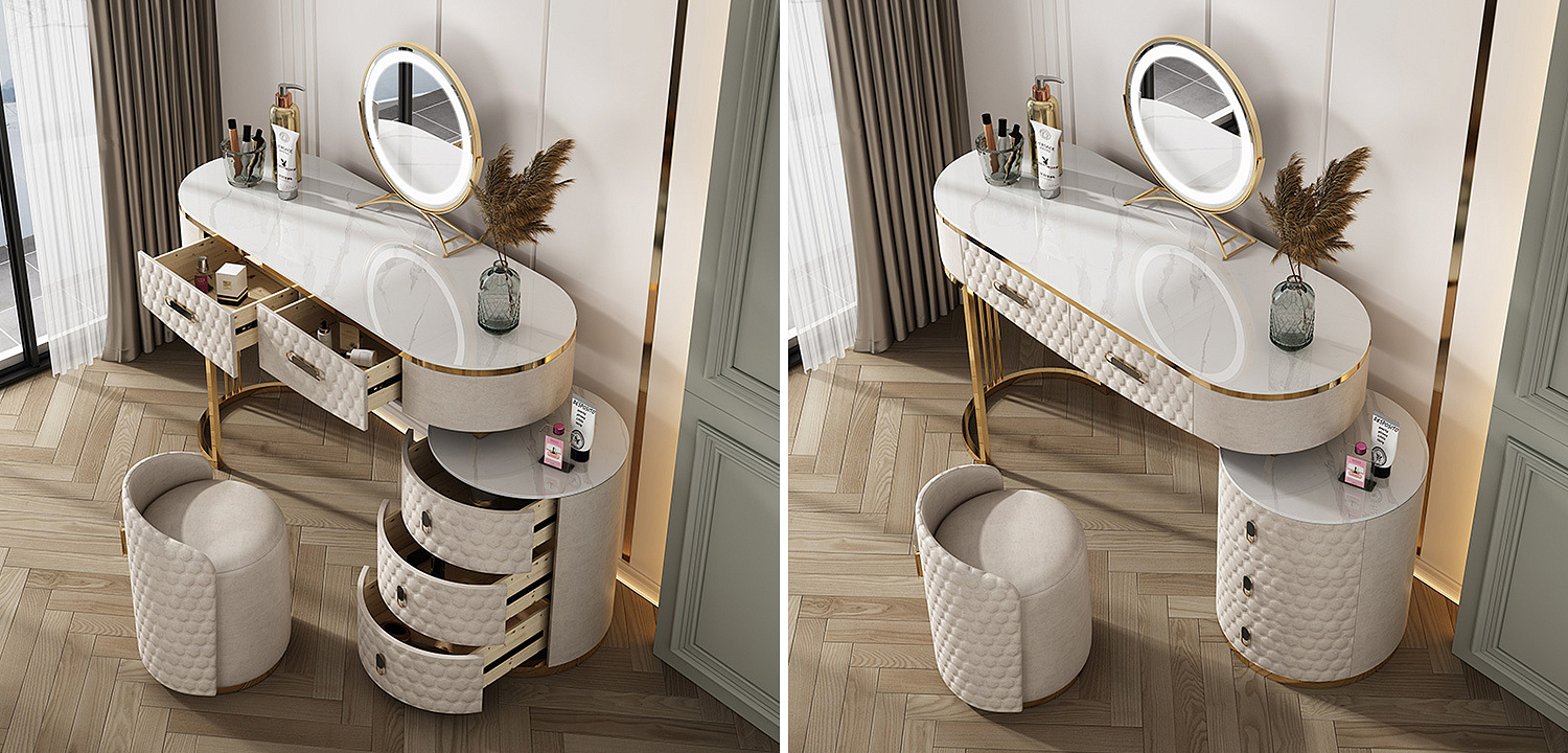 Трельяж Kathryn Bedroom Dressing Table White Трельяж Kathryn Bedroom Dressing Table White - Loft-Concept в Костроме