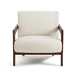 Кресло с обивкой из белого букле Armchair White Boucle варинант исполнения - 4 | Loft Concept в Костроме