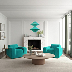 Подвесной вязаный бирюзовый светильник «Звезда Востока 02» варинант исполнения - 1 | Loft Concept в Костроме