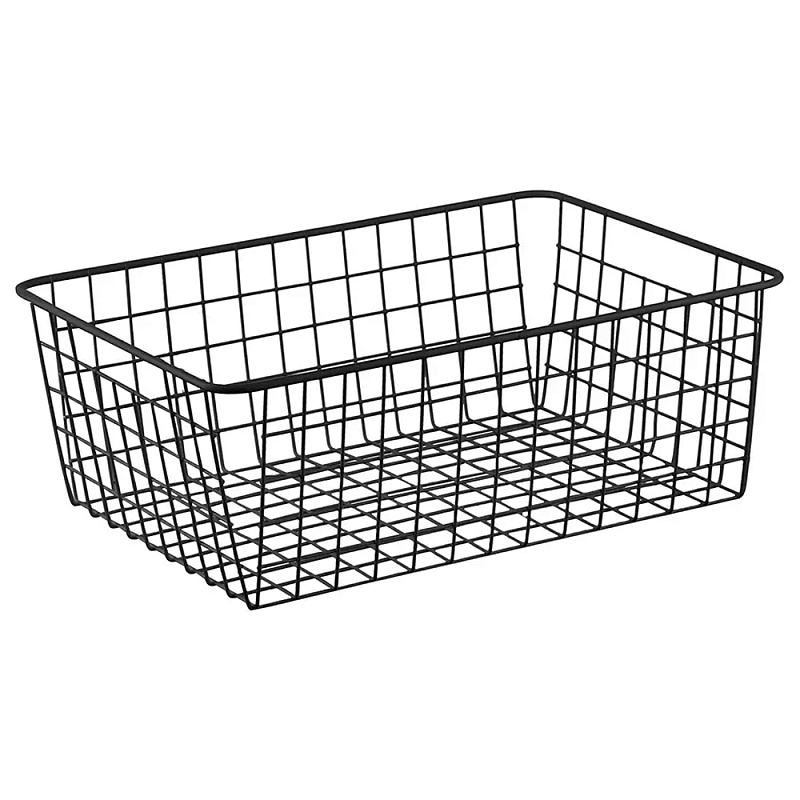 Корзина для хранения железная Iron Basket M Белый Черный Корзина для хранения железная Iron Basket M Белый Черный в Костроме | Loft Concept