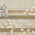 Обои ручная роспись The Art of Learning and Steps for the Flowers by Teo Yang Original colourway on Icefield India tea paper варинант исполнения - 1 | Loft Concept в Костроме