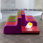 Дизайнерский кофейный стол на круглых ножках Poltronova T02 Pink Coffee Table варинант исполнения - 11 | Loft Concept в Костроме