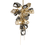 Люстра подвесная вытянутой формы с плафонами из стекла и металла с двумя вертикальными подвесками Gilded Mirage  варинант исполнения - 7 | Loft Concept в Костроме