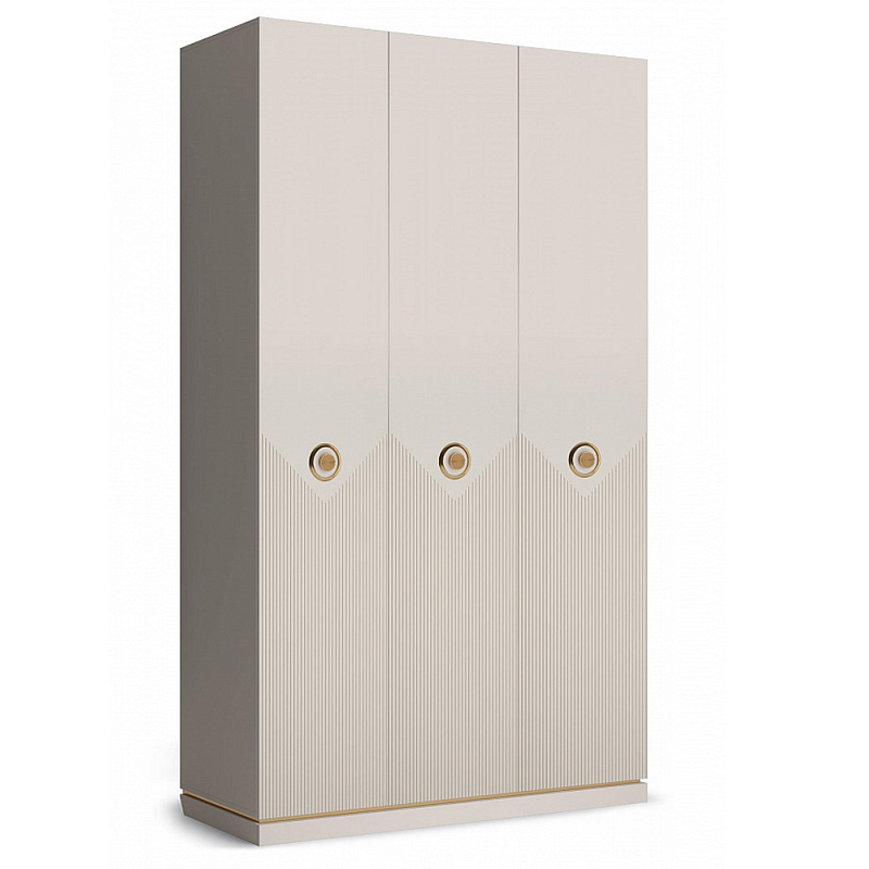 Шкаф трёхстворчатый платяной Satin Furniture Бежево-серый Шкаф трёхстворчатый платяной Satin Furniture Бежево-серый в Костроме | Loft Concept