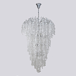 Люстра с прозрачными и белыми подвесками в виде лепестков FAIRYTREE Light варинант исполнения - 2 | Loft Concept в Костроме