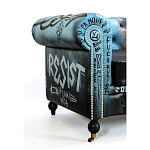 Диван в Лофт Честерфильд граффити из винтажной кожи GRAFFITI PARA Chesterfield варинант исполнения - 4 | Loft Concept в Костроме