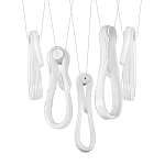 Подвесной светильник белого цвета с 6-ю изогнутыми плафонами Flow Loop варинант исполнения - 8 | Loft Concept в Костроме