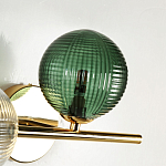 Бра с рифлёными шарообразными плафонами прозрачного и зелёного цвета Bolle Multi Color hanging lamp варинант исполнения - 4 | Loft Concept в Костроме