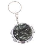 Зеркало брелок карманное двухстороннее из натурального камня Серафинит Stone Mirrors варинант исполнения - 5 | Loft Concept в Костроме