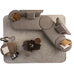 Угловой диван Calypso с поворотным механизмом и пуфом   варинант исполнения - 6 | Loft Concept в Костроме