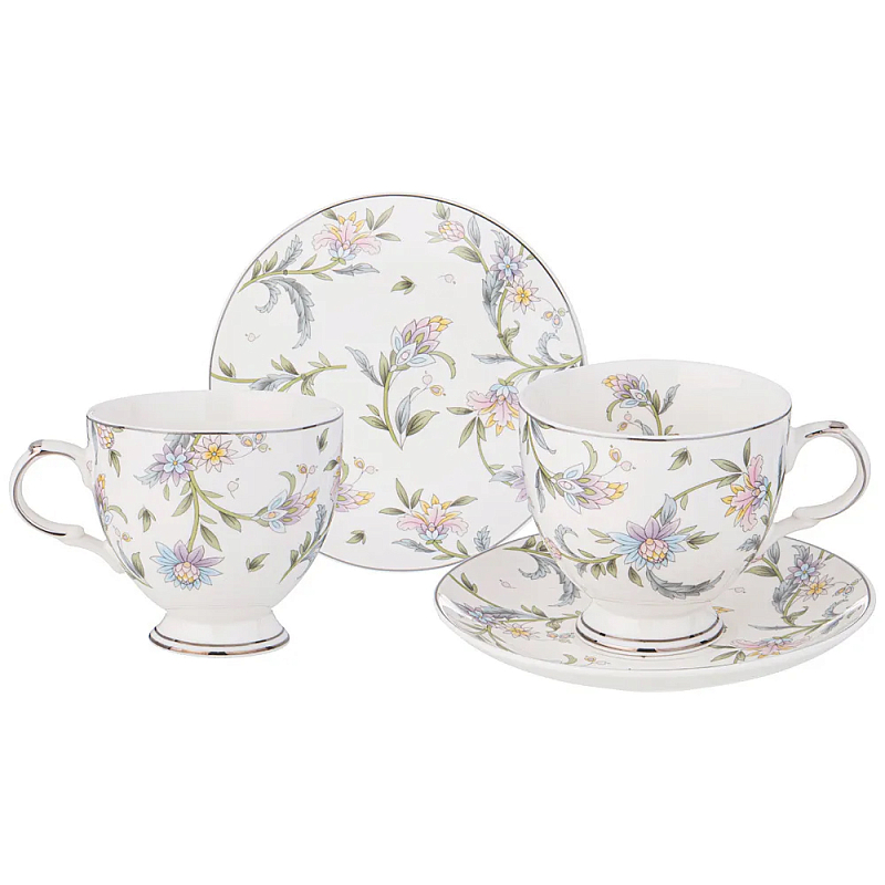Чайный сервиз из фарфора на 2 персоны 4 предмета Tea Flower Set Мульти Чайный сервиз из фарфора на 2 персоны 4 предмета Tea Flower Set Мульти в Костроме | Loft Concept