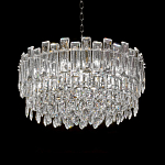 Круглая люстра с хрустальными подвесками на серебряном каркасе Gorgeous Crystal Light варинант исполнения - 5 | Loft Concept в Костроме