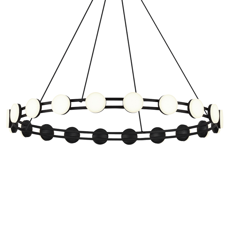 Люстра кольцевая с круглыми светодиодными источниками света Maxine Light Черный Золотой Белый в Костроме | Loft Concept 