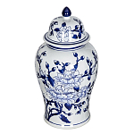 Ваза с крышкой и синим цветочным узором Blue & White Ornament  варинант исполнения - 1 | Loft Concept в Костроме