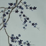 Обои ручная роспись Cherry Tree Original colourway on Adam Grey dyed silk варинант исполнения - 2 | Loft Concept в Костроме