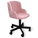 Стул с мягкой розовой обивкой из велюра и подъемно-поворотным механизмом на черных колесиках Harper Pink варинант исполнения - 1 | Loft Concept в Костроме