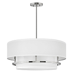 Потолочный светильник с двухслойным белым текстильным абажуром Hinkley варинант исполнения - 9 | Loft Concept в Костроме