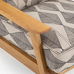 Кресло с каркасом из массива дуба Deniaud Oak Rhombus Beige Armchair варинант исполнения - 5 | Loft Concept в Костроме