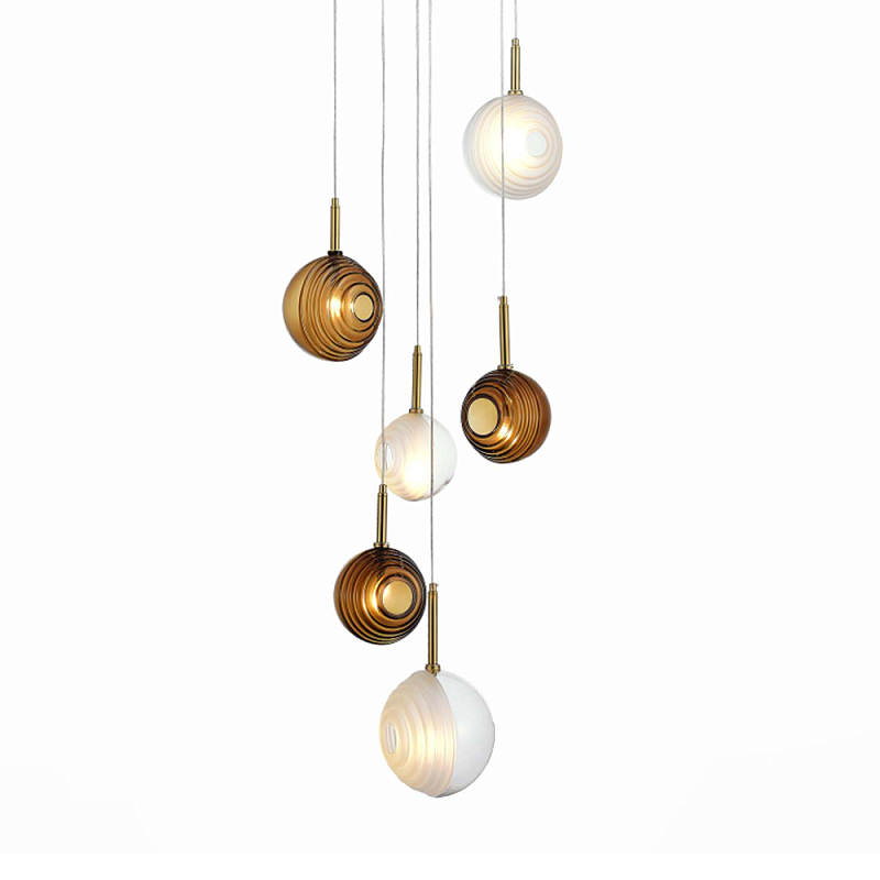 Люстра светодиодная с сферическими стеклянными плафонами Splatter  в Костроме | Loft Concept 