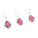 Зеркало брелок складное двухстороннее из натурального камня Родонит Stone Mirrors варинант исполнения - 4 | Loft Concept в Костроме