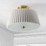 Потолочный светильник с белым плиссированным абажуром Ganglion варинант исполнения - 3 | Loft Concept в Костроме