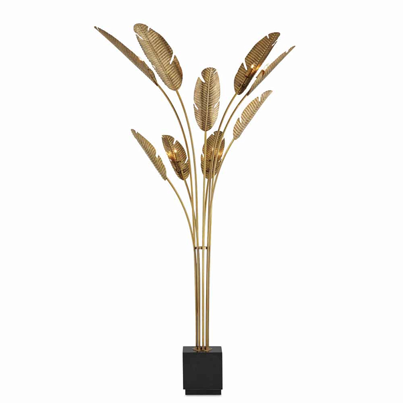 Торшер в виде пальмы Tropical Floor Lamp Черный Винтажная латунь Торшер в виде пальмы Tropical Floor Lamp Черный Винтажная латунь в Костроме | Loft Concept