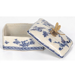 Фарфоровая шкатулка с бронзовой стрекозой Blue and White варинант исполнения - 6 | Loft Concept в Костроме