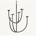 Люстрас 6-ю мраморными плафонами в форме купола Light Warm Light варинант исполнения - 7 | Loft Concept в Костроме