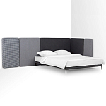 Кровать с большим мягким изголовьем Unity Dark Grey Bed варинант исполнения - 10 | Loft Concept в Костроме