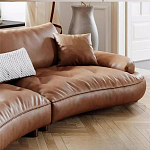 Диван кожаный с каркасом из массива дерева Medieval Furniture варинант исполнения - 6 | Loft Concept в Костроме