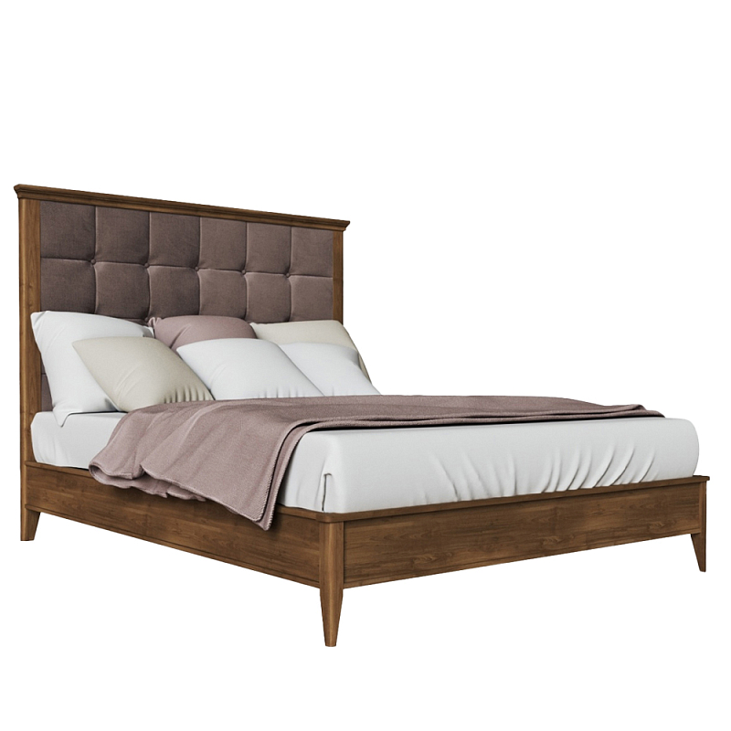 Кровать из массива бука с мягким изголовьем Tasteful Furniture Кровать из массива бука с мягким изголовьем Tasteful Furniture в Костроме | Loft Concept