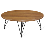 Стол журнальный c коричневой круглой столешницей на четырех черных ножках Charm Coffee Table варинант исполнения - 1 | Loft Concept в Костроме