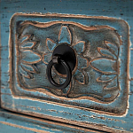 Деревянная ТВ-тумба в китайском стиле с 4-мя ящиками и резным декором голубая Luo Chinese TV Stand Blue варинант исполнения - 4 | Loft Concept в Костроме