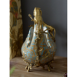 Чаша голубого цвета с оранментом и и бронзовыми фигурами леопардов Eden Garden варинант исполнения - 10 | Loft Concept в Костроме