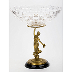 Чаша стеклянная прозрачная на бронзовой подставке с фигуркой девушки Eden Garden варинант исполнения - 3 | Loft Concept в Костроме