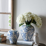 Ваза округлой формы с синим цветочным узором Blue & White Ornament  варинант исполнения - 3 | Loft Concept в Костроме