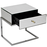 Тумбочка зеркальная с ящиком Mirror Chrome Cabinet варинант исполнения - 2 | Loft Concept в Костроме