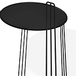 Стол журнальный круглый со столешницей из стекла Gold and Black Marble варинант исполнения - 3 | Loft Concept в Костроме