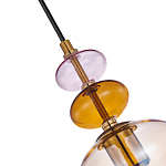 Подвесной светильник со стеклянным плафоном в форме бокала янтарного цвета Prestige варинант исполнения - 3 | Loft Concept в Костроме