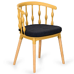 Пластиковый стул на ножках из массива бука Ferret Spiral Mustard варинант исполнения - 7 | Loft Concept в Костроме