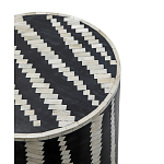 Приставной круглый столик с инкрустацией Black and White Geometry Stool варинант исполнения - 2 | Loft Concept в Костроме