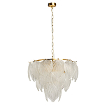Люстра на цепи с прозрачными стеклянными подвесками в виде листьев Textured Glass Chandelier варинант исполнения - 2 | Loft Concept в Костроме