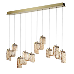 Подвесной светильник линейный с плафонами волнистой формы из фактурного стекла Big Wave варинант исполнения - 6 | Loft Concept в Костроме