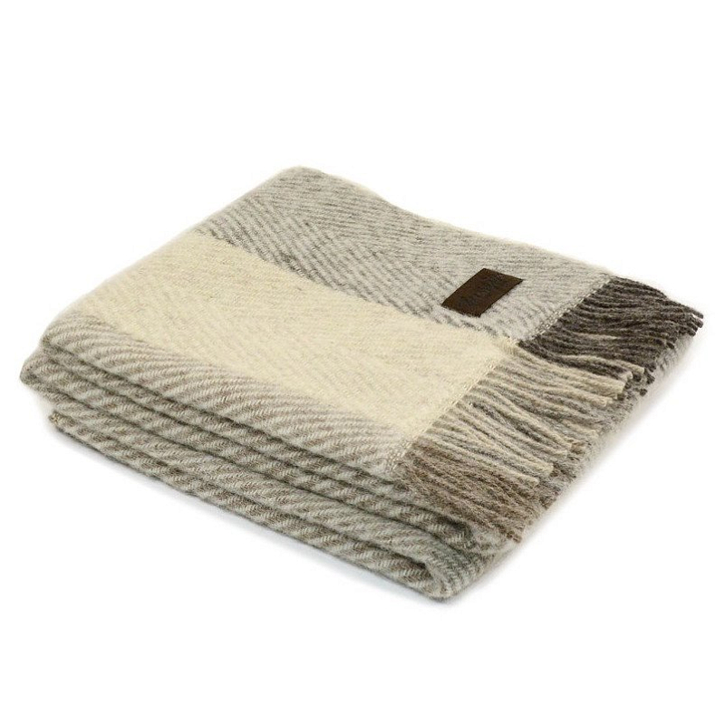 Плед VADSO SPINA 1001 Marzotto Бежево-серый в Костроме | Loft Concept 