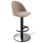 Барный стул вращающийся со спинкой Бежевый Велюр Vendramin Chair варинант исполнения - 1 | Loft Concept в Костроме