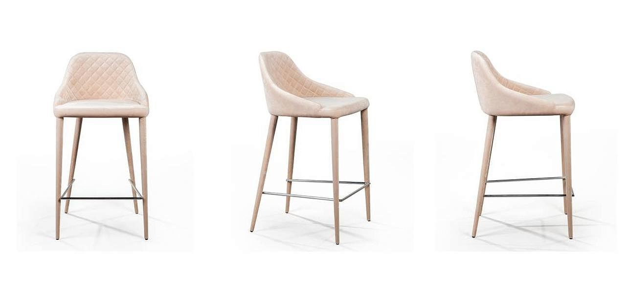 Стул Douglas Rhombus Bar stool Бежевый Велюр Стул Douglas Rhombus Bar stool Бежевый Велюр - Loft-Concept в Костроме
