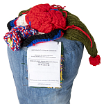 Подушка из джинсовой одежды и вязания Heart&Brain варинант исполнения - 3 | Loft Concept в Костроме