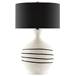 Настольная лампа фактурная с черными круговыми линиями на корпусе Recess варинант исполнения - 3 | Loft Concept в Костроме