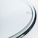 Приставной столик на серебристом основании с столешницей из стекла Noir варинант исполнения - 2 | Loft Concept в Костроме