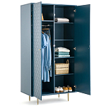 Шкаф двухдверный Scale Ornament Blue Wardrobe варинант исполнения - 6 | Loft Concept в Костроме